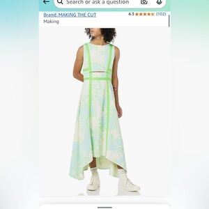 Making the Cut Green and White Dress